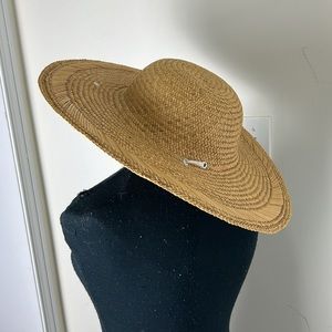 Vintage  Boho Cottagecore Straw Wide Brim Hat Size OS